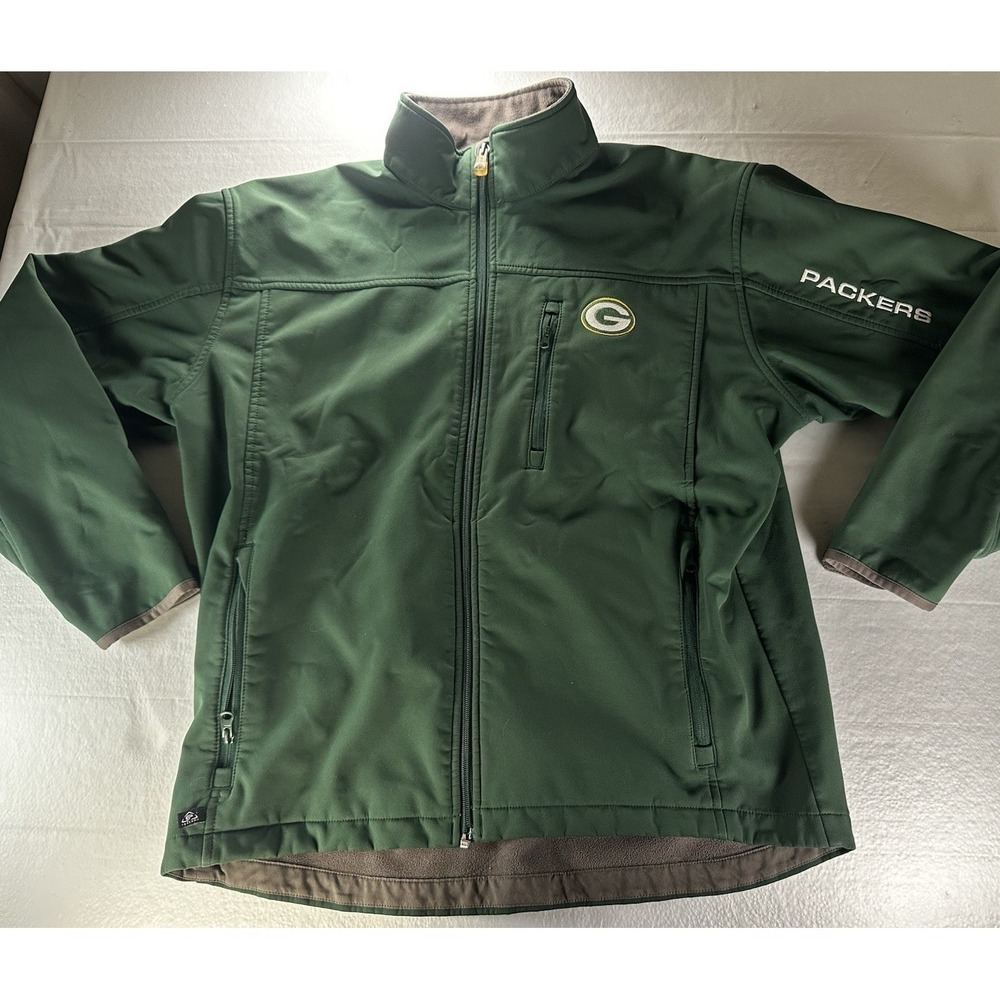 Vintage Green Bay Packers Jacket Mens Large Green NFL Official Embroidered‎ Coat